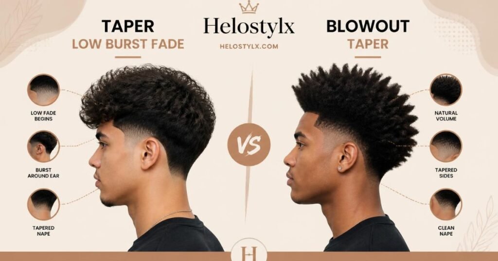 Taper Low Burst Fade vs Blowout Taper