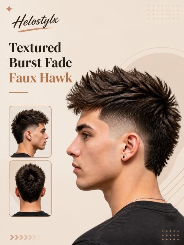 Textured Burst Fade Faux Hawk