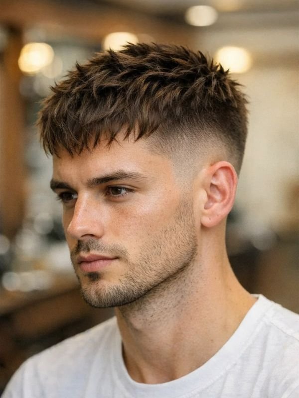 Textured Crop Wavy Burst Fade