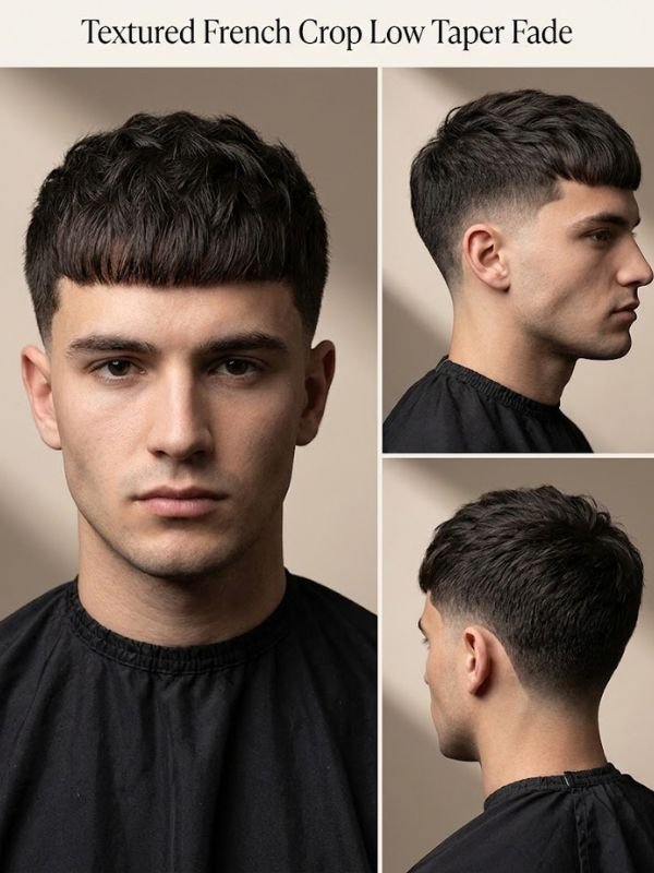 Textured French Crop Low Taper Fade