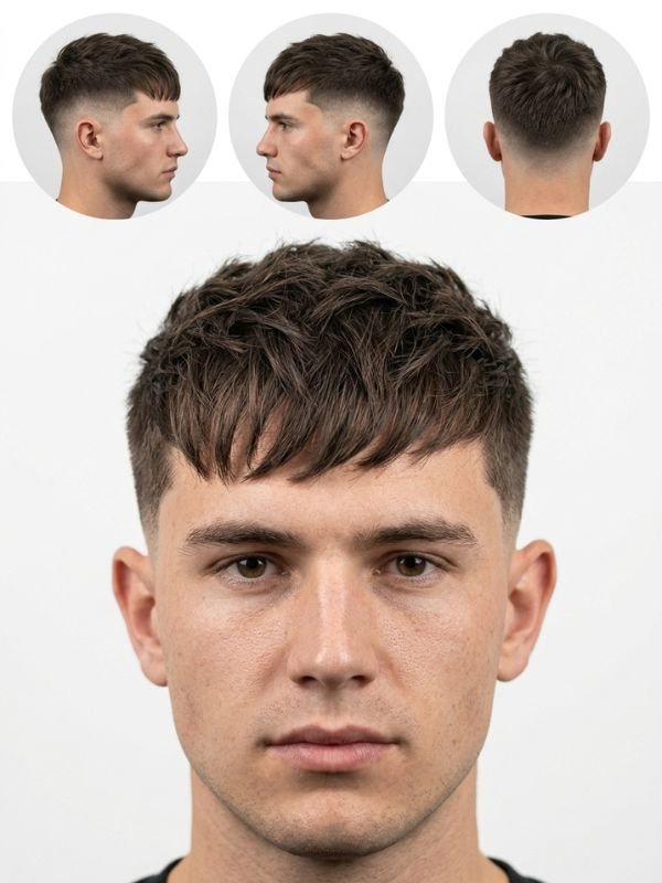 Textured French Crop Mid Taper Fade