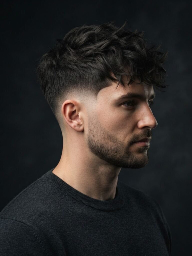 Textured Mid Burst Fade