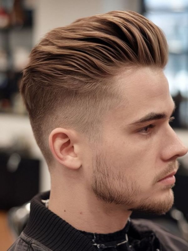 Thick Hair Slick Back Burst Fade