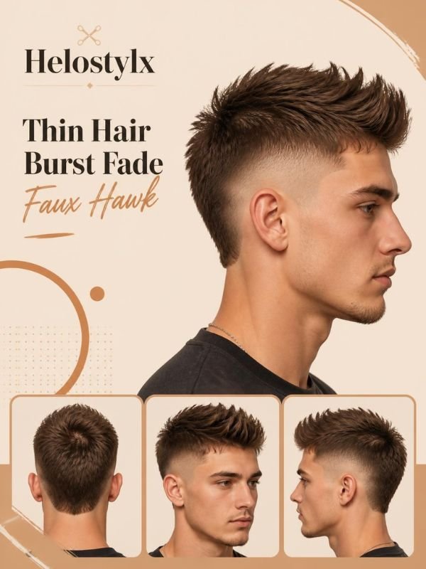 Thin Hair Burst Fade Faux Hawk