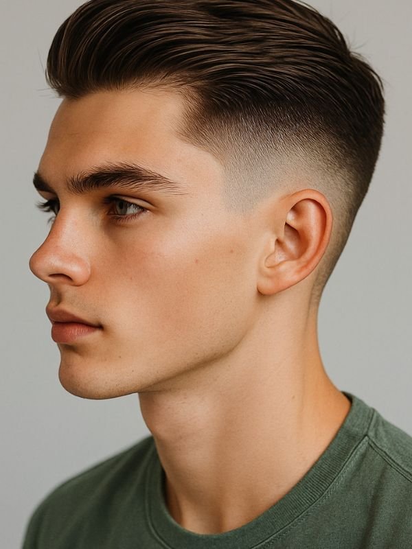 Thin Hair Slick Back Burst Fade