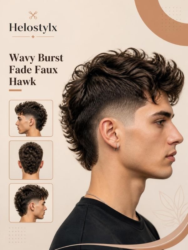 Wavy Burst Fade Faux Hawk