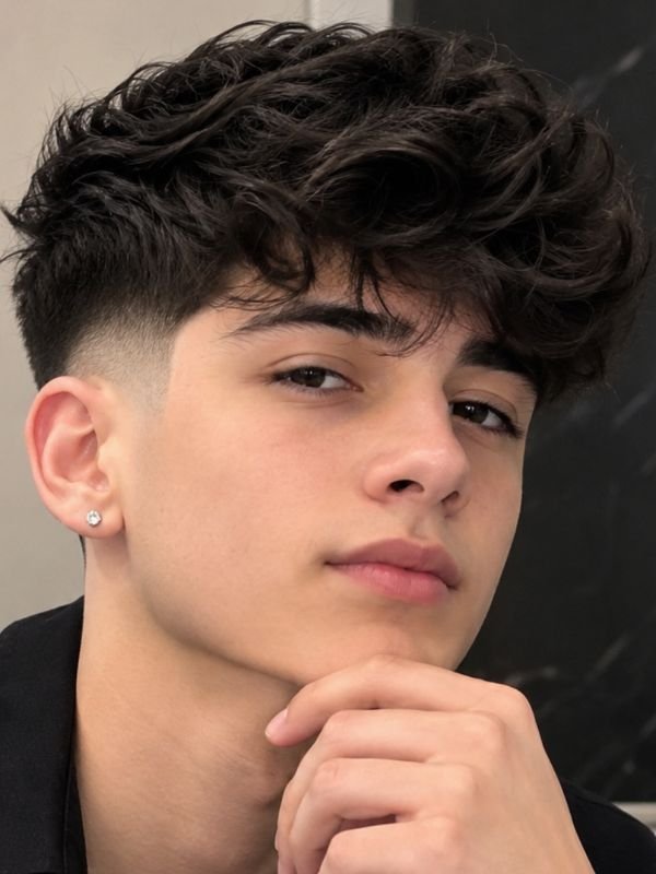 Wavy Burst Fade with Fringe