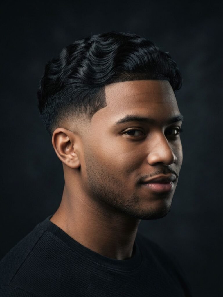 Wavy Mid Burst Fade