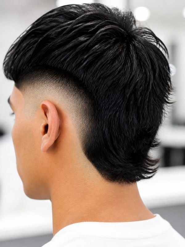 Wavy Slick Back Burst Fade