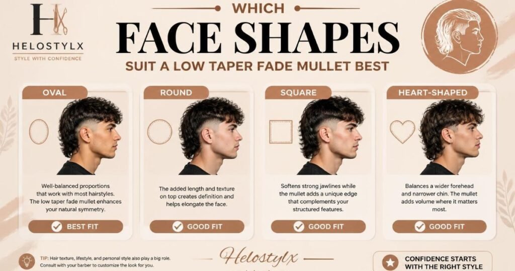 Which Face Shapes Suit a Low Taper Fade Mullet Best