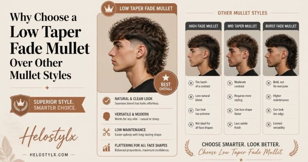 Why Choose a Low Taper Fade Mullet Over Other Mullet Styles
