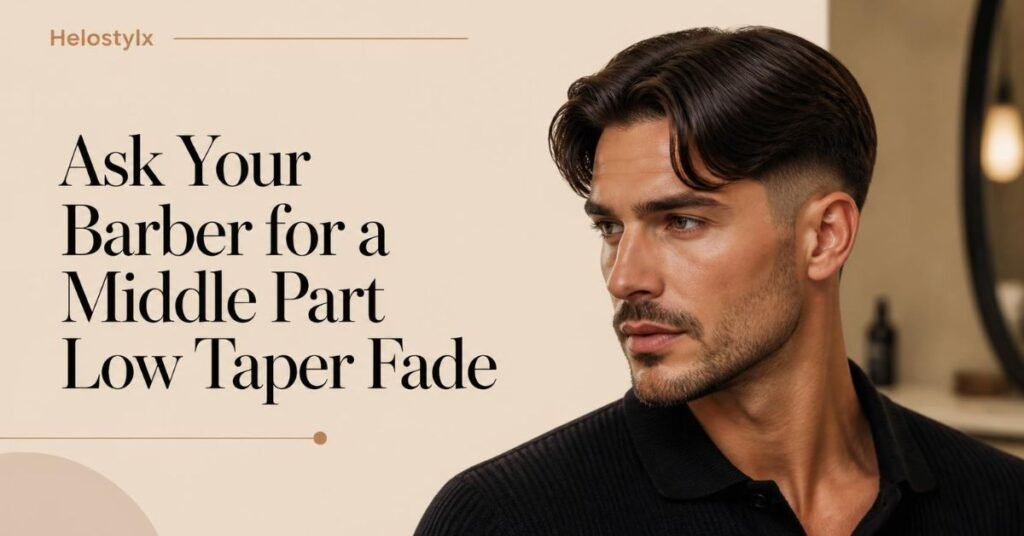 Ask Your Barber for a Middle Part Low Taper Fade