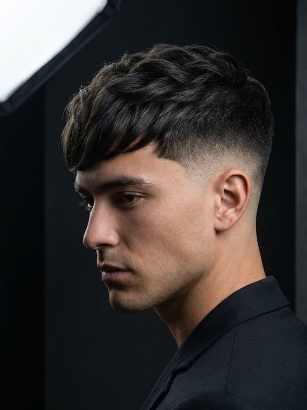 Side-Swept French Crop with Low Fade